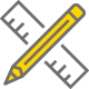Pencil and ruler icon